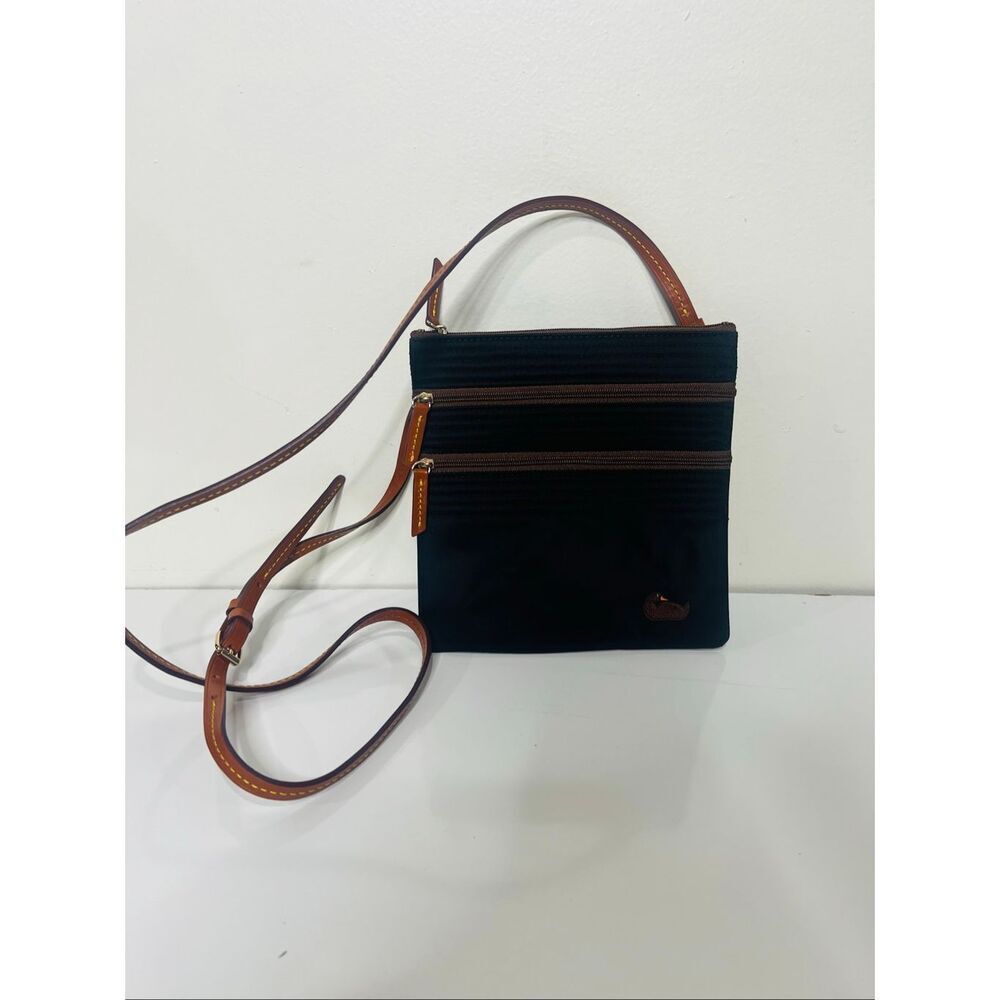 Dooney & Bourke North/South Triple Zip Black Crossbody Bag NEW!